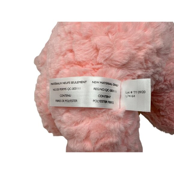 Plush Pink Teddy Bear Golden Heart Feet Hello Cutie Pie Stuffed Animal Valentine - Picture 9 of 9